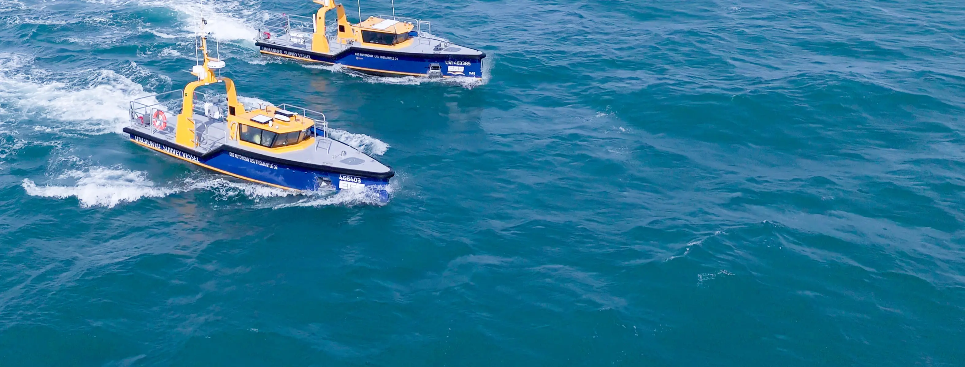 Fremantle-class and Ningaloo-class USVs operating as a complementary pair